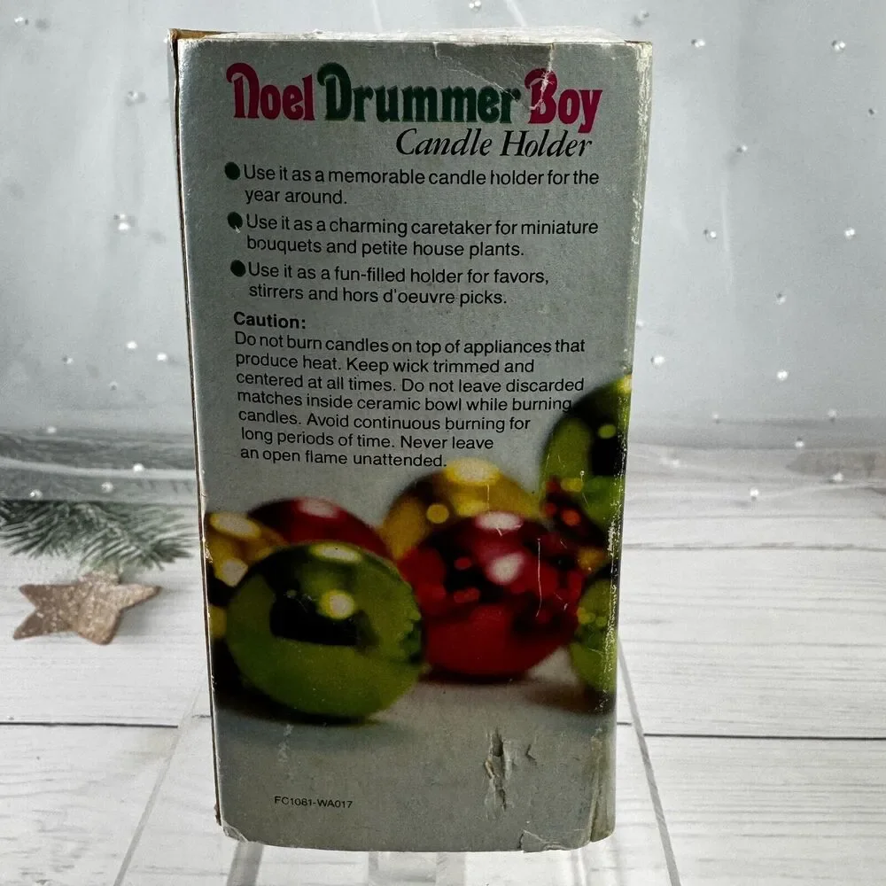 Noel Drummer Boy Porcelain‎ Bisque Tealight Christmas VTG Candle Holder 1980